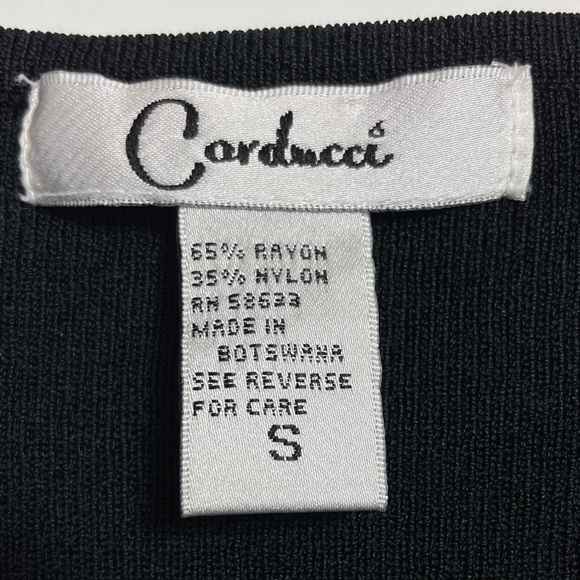 Carducci Knit Cardigan Black with Ivory Accent Size Small - Picture 9 of 10